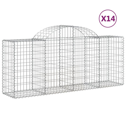 Schanskorven 14 st gewelfd 200x50x80/100 cm ijzer 14 200 x 50 x 80/100 cm