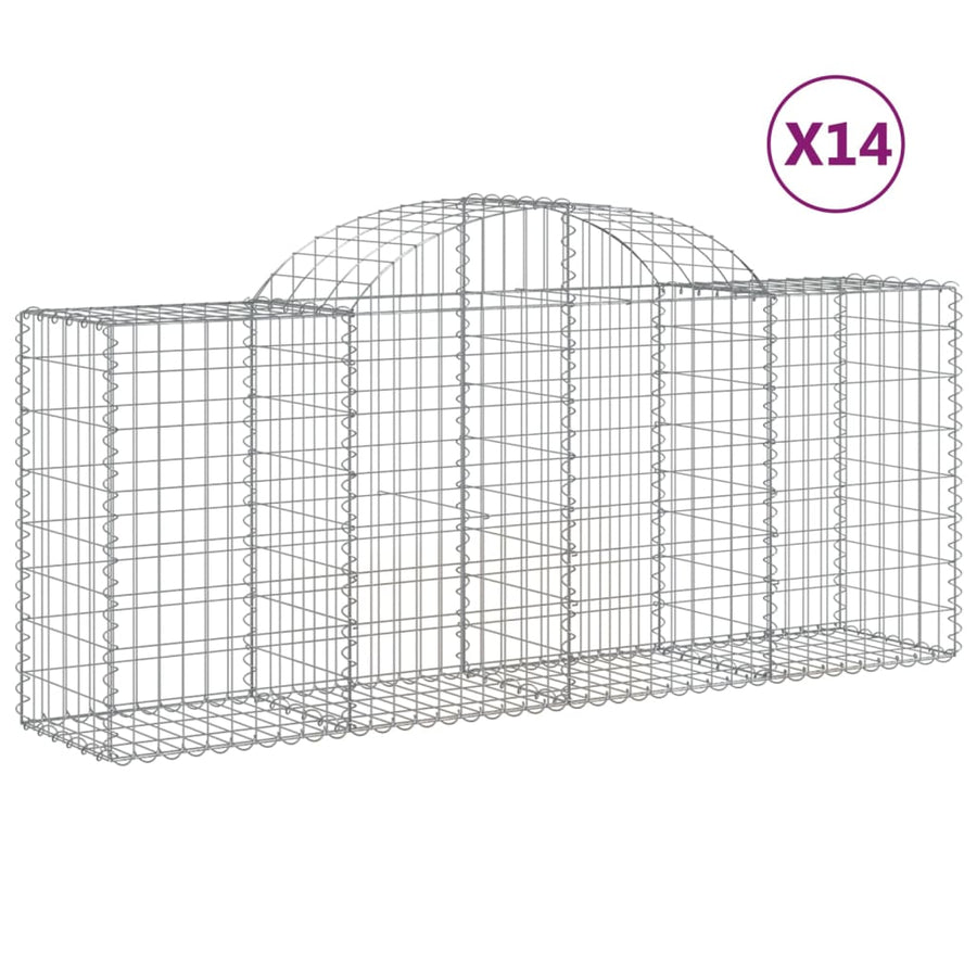 Schanskorven 14 st gewelfd 200x50x80/100 cm ijzer 14 200 x 50 x 80/100 cm