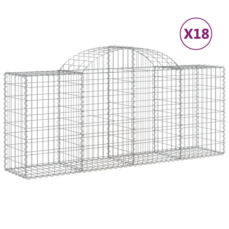 Schanskorven 18 st gewelfd 200x50x80/100 cm ijzer 18 200 x 50 x 80/100 cm