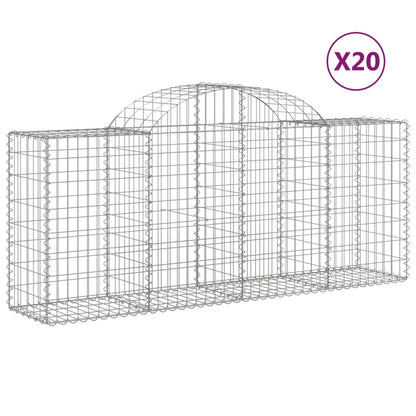 Schanskorven 20 st gewelfd 200x50x80/100 cm ijzer 20 200 x 50 x 80/100 cm