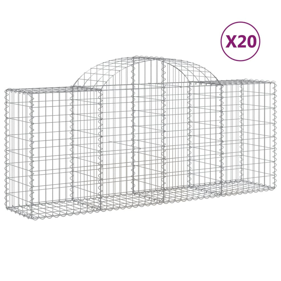 Schanskorven 20 st gewelfd 200x50x80/100 cm ijzer 20 200 x 50 x 80/100 cm