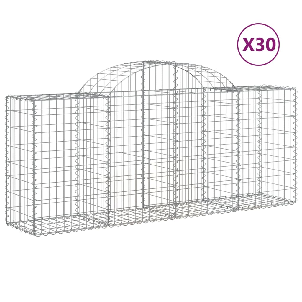 Schanskorven 30 st gewelfd 200x50x80/100 cm ijzer 30 200 x 50 x 80/100 cm