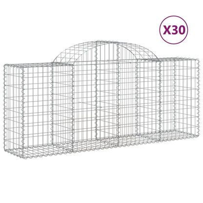 Schanskorven 30 st gewelfd 200x50x80/100 cm ijzer 30 200 x 50 x 80/100 cm