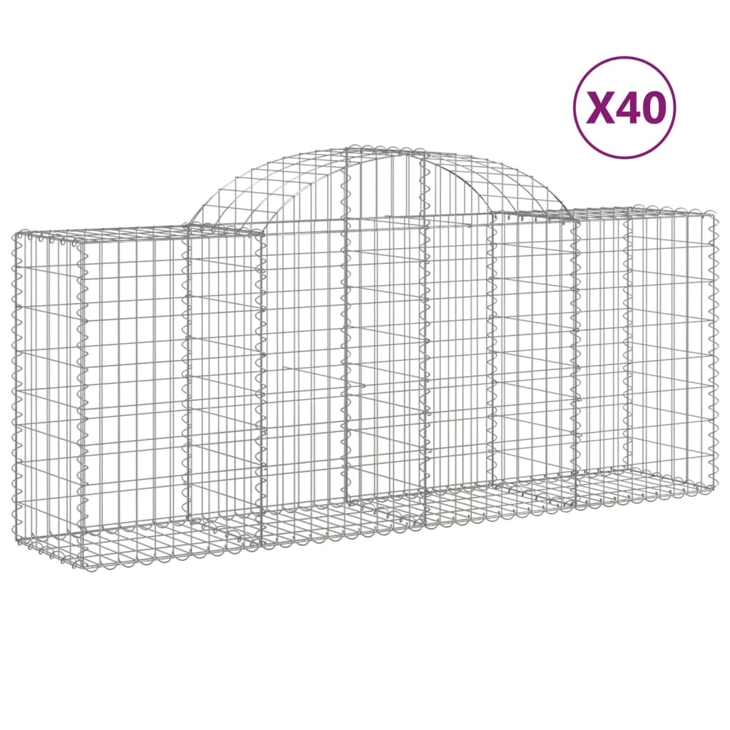 Schanskorven 40 st gewelfd 200x50x80/100 cm ijzer 40 200 x 50 x 80/100 cm