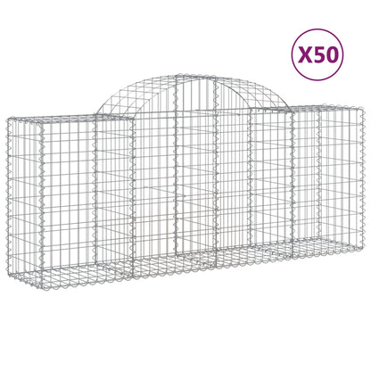 Schanskorven 50 st gewelfd 200x50x80/100 cm ijzer 50 200 x 50 x 80/100 cm
