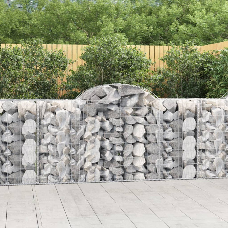 Schanskorven 4 st gewelfd 200x50x100/120 cm ijzer 4 200 x 50 x 100/120 cm
