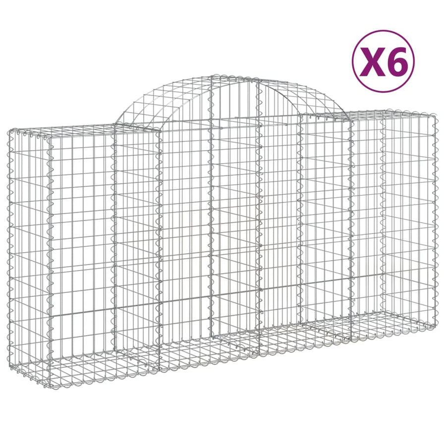 Schanskorven 6 st gewelfd 200x50x100/120 cm ijzer 6 200 x 50 x 100/120 cm