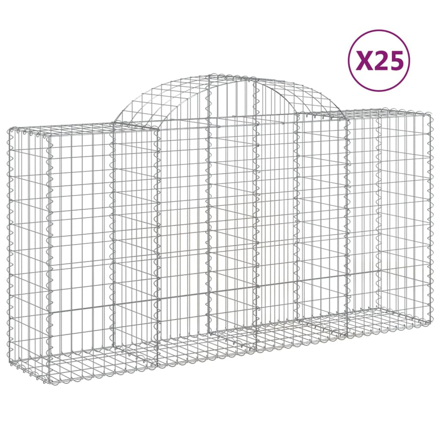 Schanskorven 25 st gewelfd 200x50x100/120 cm ijzer 25 200 x 50 x 100/120 cm