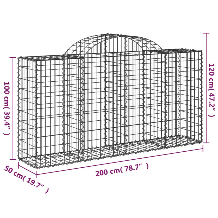 Schanskorven 50 st gewelfd 200x50x100/120 cm ijzer 50 200 x 50 x 100/120 cm