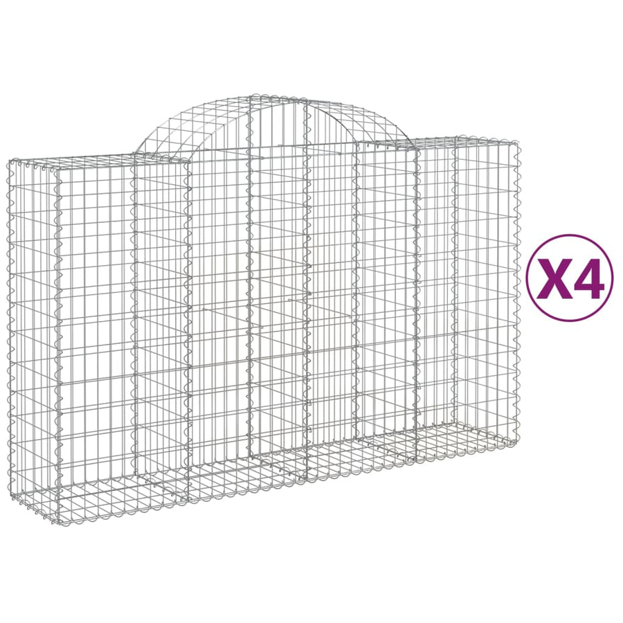 Schanskorven 4 st gewelfd 200x50x120/140 cm ijzer 4 200 x 50 x 120/140 cm