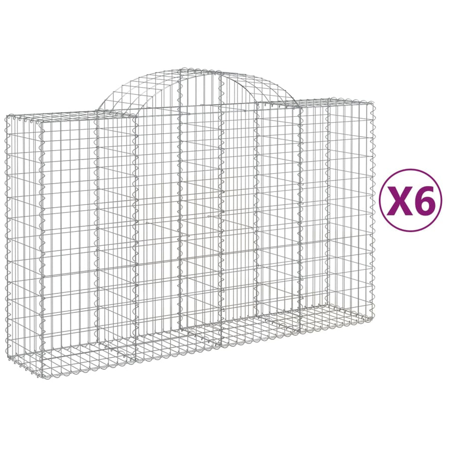Schanskorven 6 st gewelfd 200x50x120/140 cm ijzer 6 200 x 50 x 120/140 cm