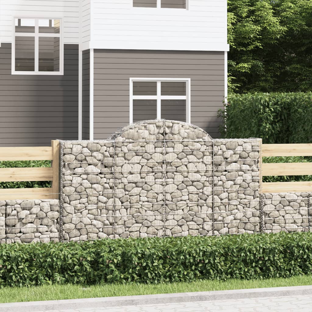 Schanskorven 7 st gewelfd 200x50x120/140 cm ijzer 7 200 x 50 x 120/140 cm