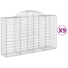 Schanskorven 9 st gewelfd 200x50x120/140 cm ijzer 9 200 x 50 x 120/140 cm