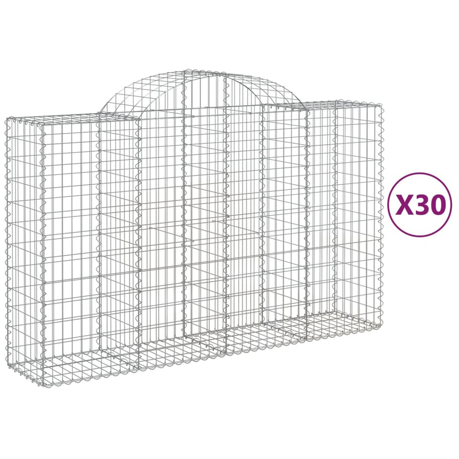 Schanskorven 30 st gewelfd 200x50x120/140 cm ijzer 30 200 x 50 x 120/140 cm