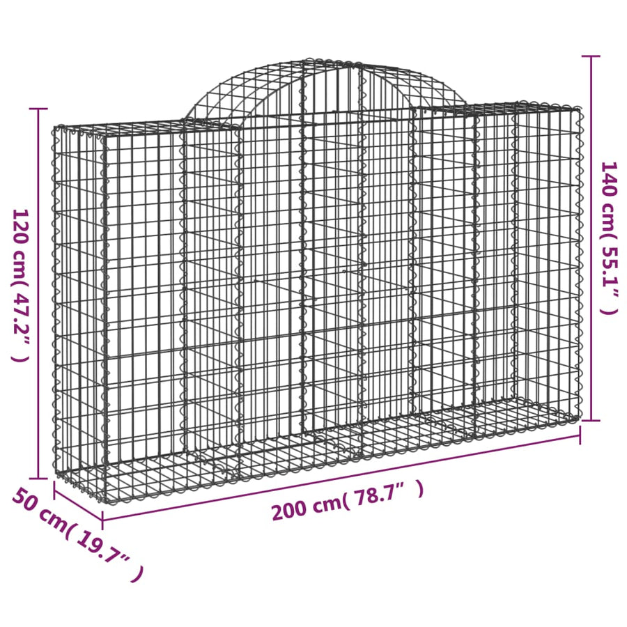 Schanskorven 30 st gewelfd 200x50x120/140 cm ijzer 30 200 x 50 x 120/140 cm