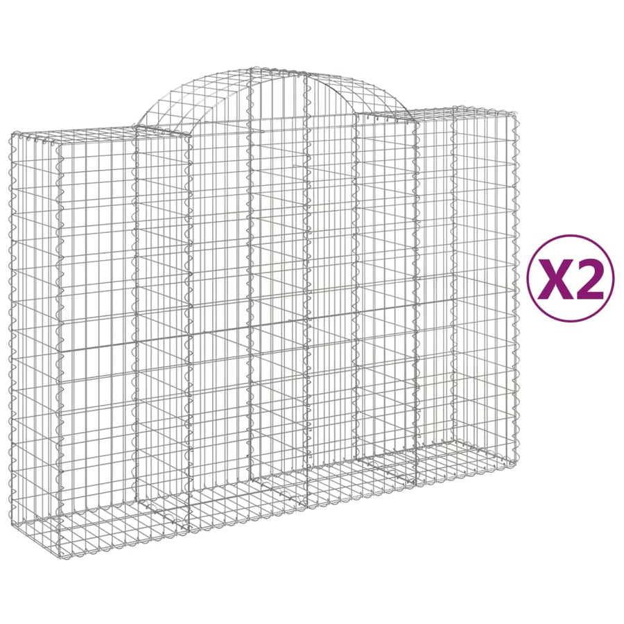 Schanskorven 2 st gewelfd 200x50x140/160 cm ijzer 2 200 x 50 x 140/160 cm