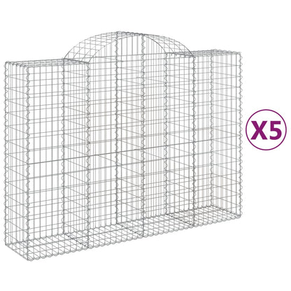 Schanskorven 5 st gewelfd 200x50x140/160 cm ijzer 5 200 x 50 x 140/160 cm