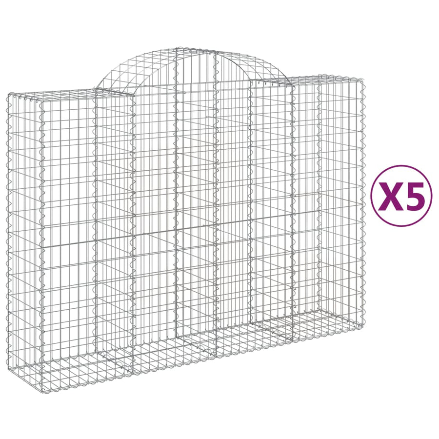 Schanskorven 5 st gewelfd 200x50x140/160 cm ijzer 5 200 x 50 x 140/160 cm