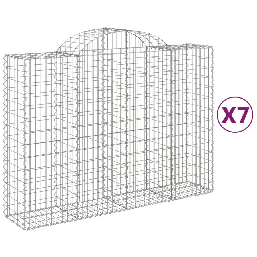 Schanskorven 7 st gewelfd 200x50x140/160 cm ijzer 7 200 x 50 x 140/160 cm