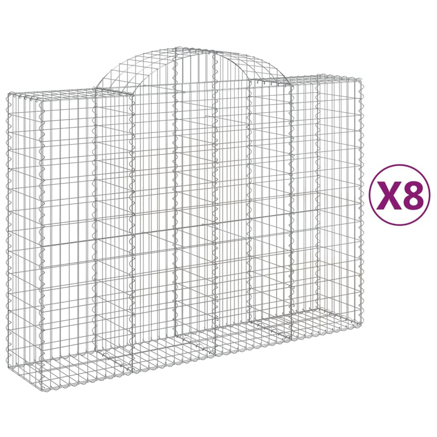Schanskorven 8 st gewelfd 200x50x140/160 cm ijzer 8 200 x 50 x 140/160 cm