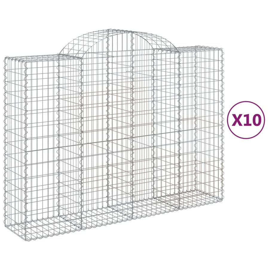 Schanskorven 10 st gewelfd 200x50x140/160 cm ijzer 10 200 x 50 x 140/160 cm
