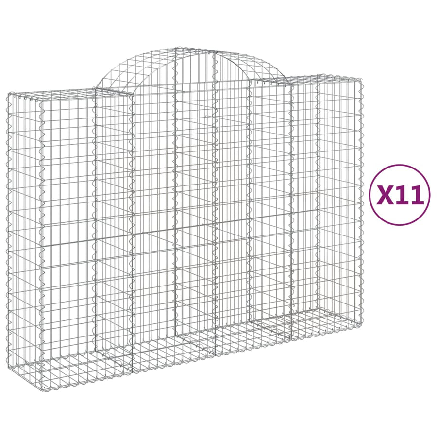Schanskorven 11 st gewelfd 200x50x140/160 cm ijzer 11 200 x 50 x 140/160 cm