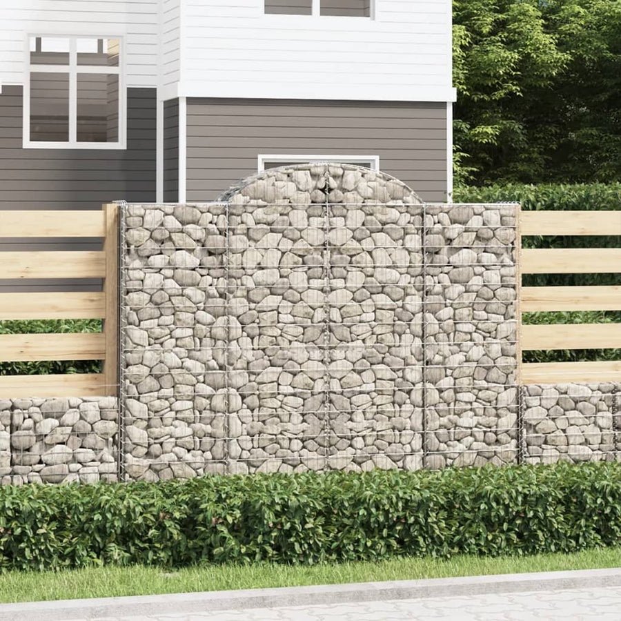Schanskorven 2 st gewelfd 200x50x160/180 cm ijzer 2 200 x 50 x 160/180 cm
