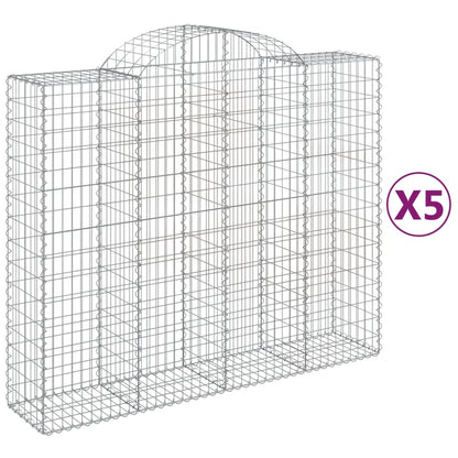 Schanskorven 5 st gewelfd 200x50x160/180 cm ijzer 5 200 x 50 x 160/180 cm