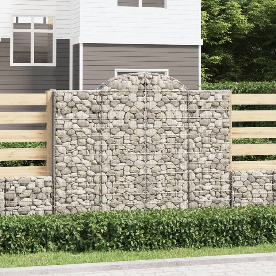 Schanskorven 5 st gewelfd 200x50x160/180 cm ijzer 5 200 x 50 x 160/180 cm