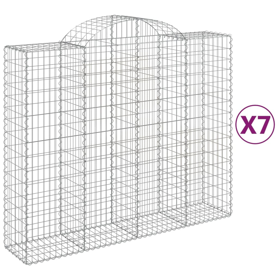 Schanskorven 7 st gewelfd 200x50x160/180 cm ijzer 7 200 x 50 x 160/180 cm