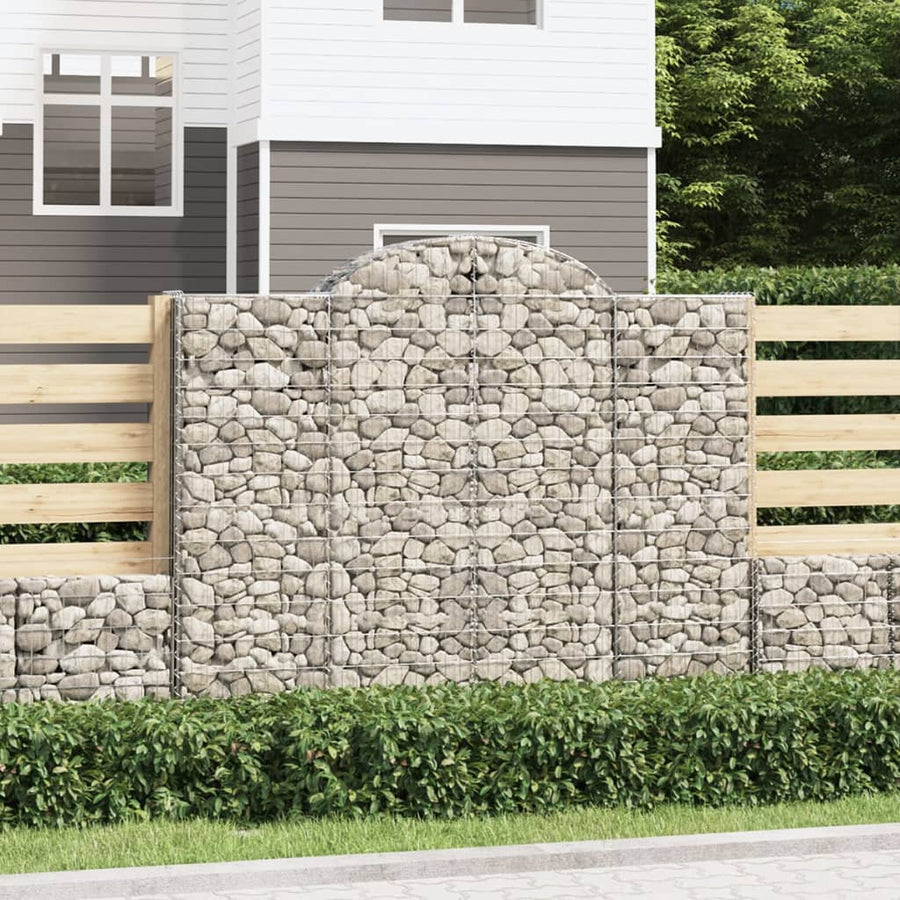 Schanskorven 7 st gewelfd 200x50x160/180 cm ijzer 7 200 x 50 x 160/180 cm