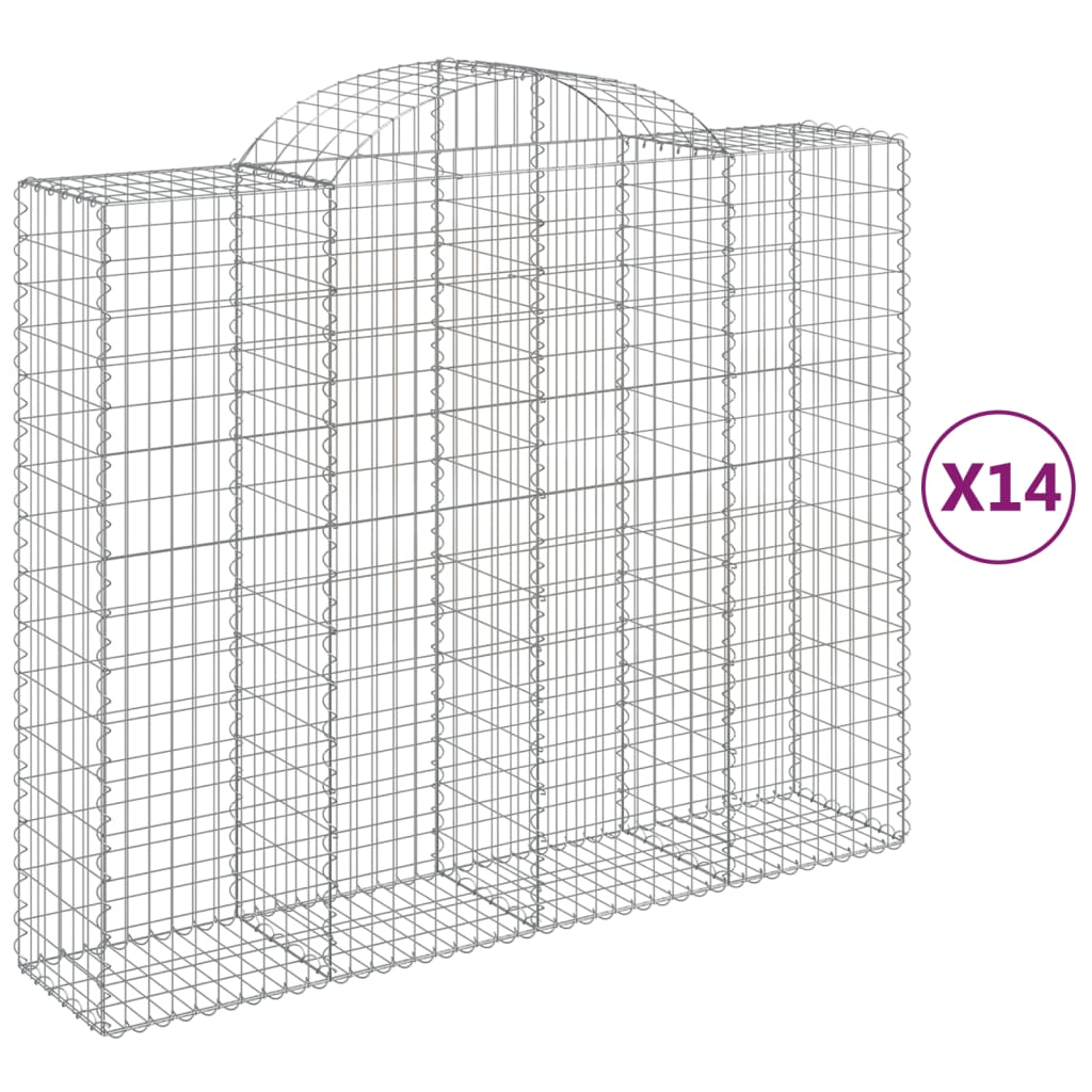 Schanskorven 14 st gewelfd 200x50x160/180 cm ijzer 14 200 x 50 x 160/180 cm