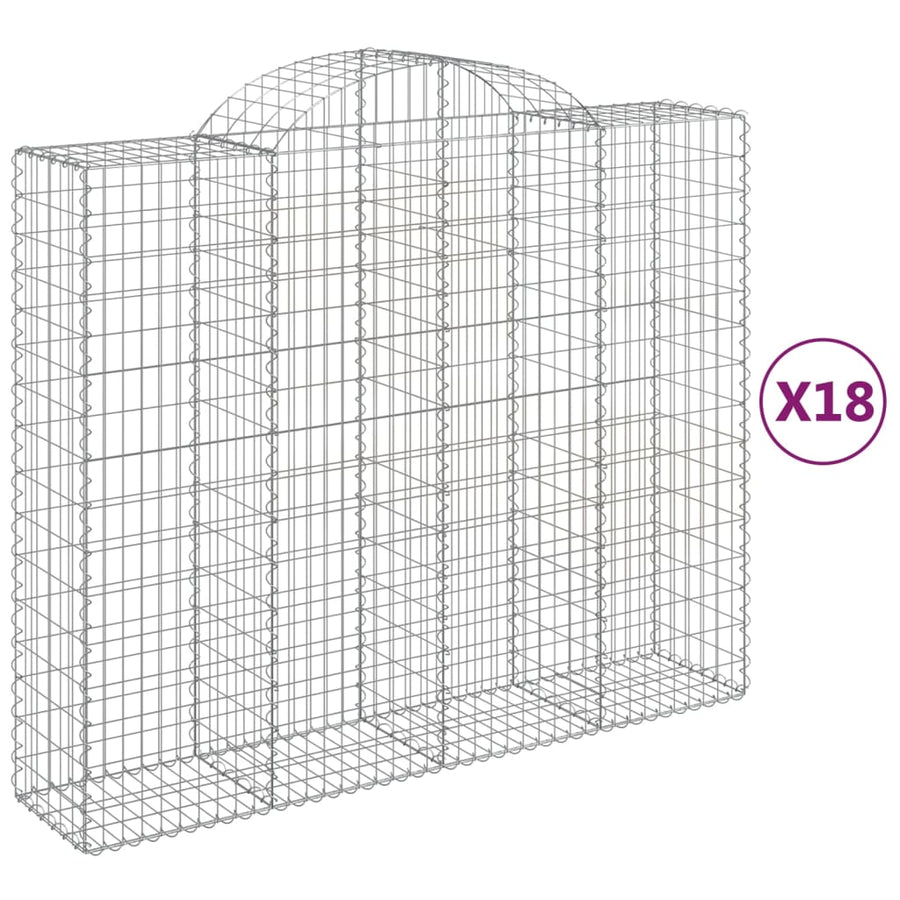 Schanskorven 18 st gewelfd 200x50x160/180 cm ijzer 18 200 x 50 x 160/180 cm