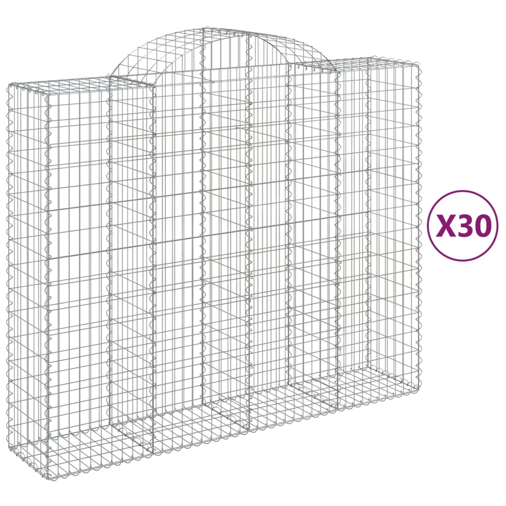 Schanskorven 30 st gewelfd 200x50x160/180 cm ijzer 30 200 x 50 x 160/180 cm