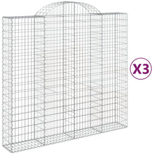 Schanskorven 3 st gewelfd 200x50x180/200 cm ijzer 3 200 x 50 x 180/200 cm