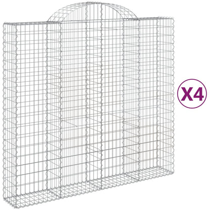 Schanskorven 4 st gewelfd 200x50x180/200 cm ijzer 4 200 x 50 x 180/200 cm