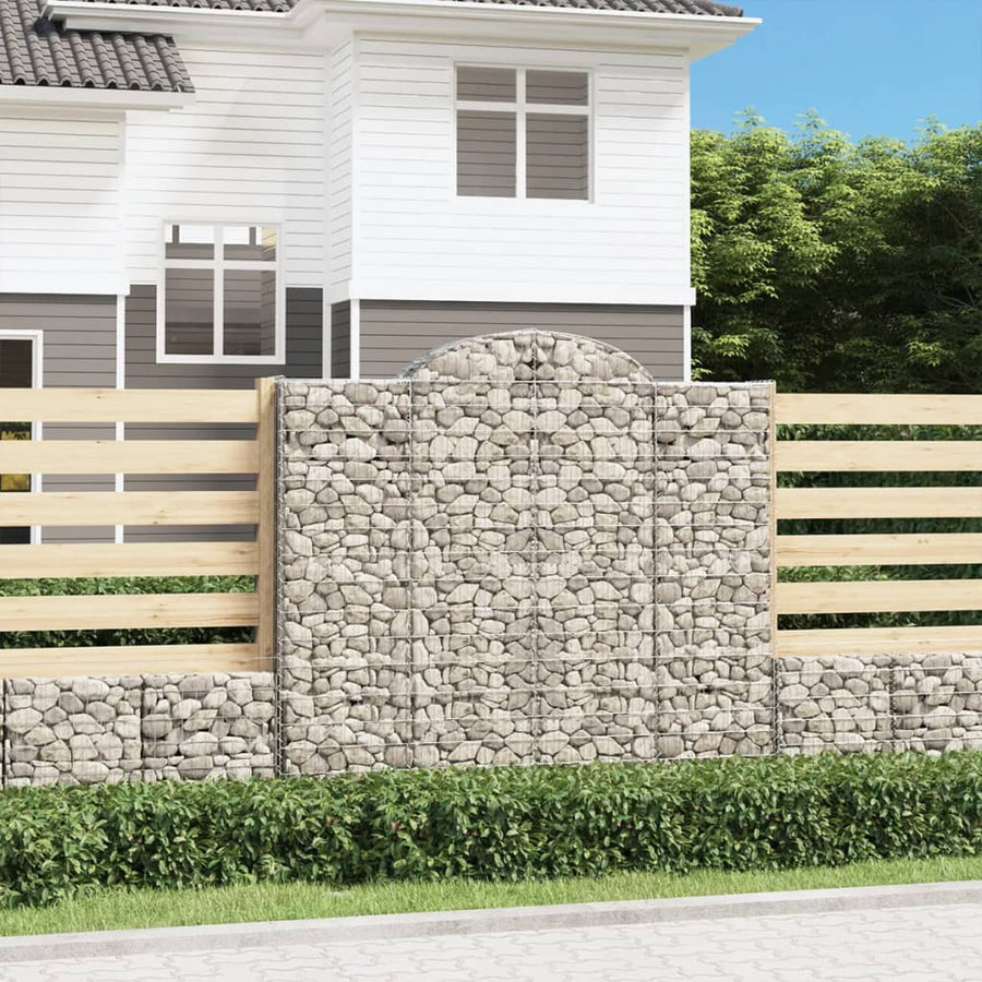 Schanskorven 5 st gewelfd 200x50x180/200 cm ijzer 5 200 x 50 x 180/200 cm