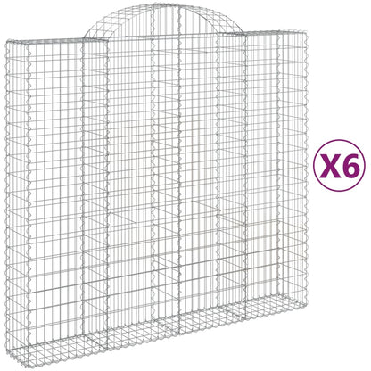 Schanskorven 6 st gewelfd 200x50x180/200 cm ijzer 6 200 x 50 x 180/200 cm