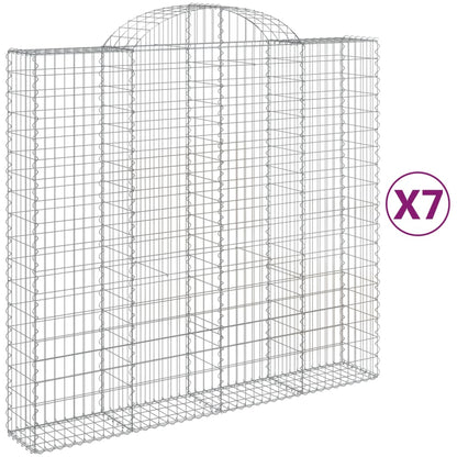 Schanskorven 7 st gewelfd 200x50x180/200 cm ijzer 7 200 x 50 x 180/200 cm