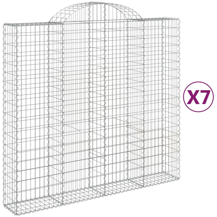 Schanskorven 7 st gewelfd 200x50x180/200 cm ijzer 7 200 x 50 x 180/200 cm
