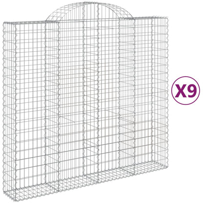 Schanskorven 9 st gewelfd 200x50x180/200 cm ijzer 9 200 x 50 x 180/200 cm