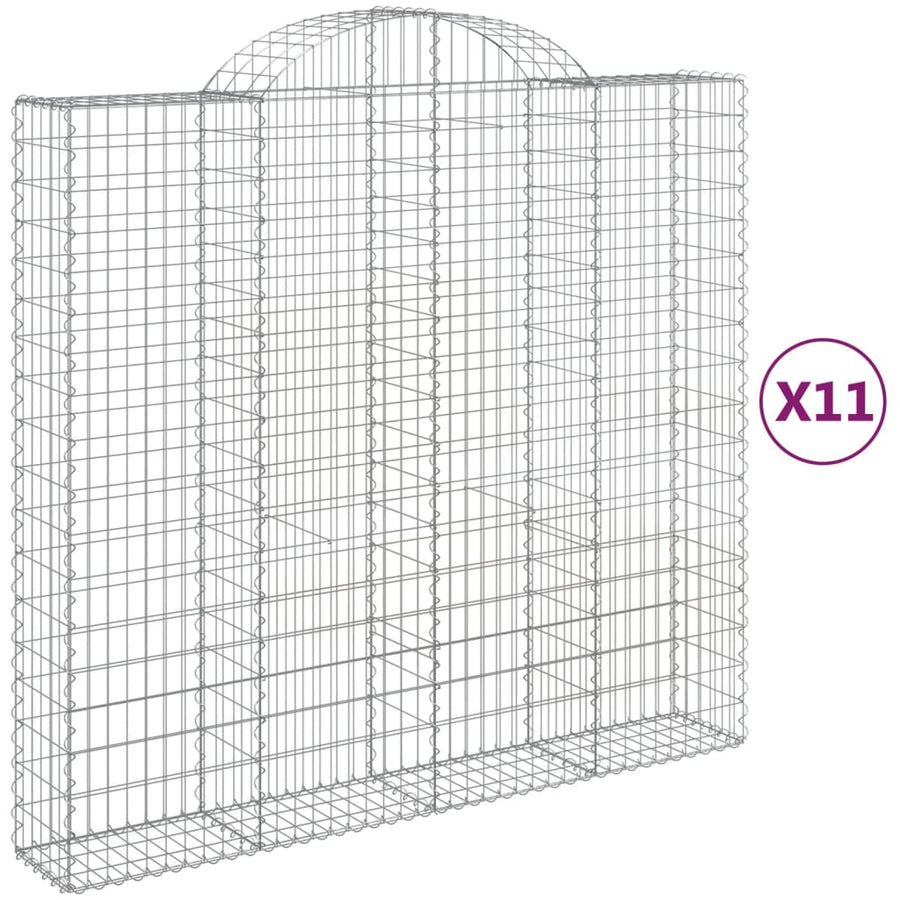 Schanskorven 11 st gewelfd 200x50x180/200 cm ijzer 11 200 x 50 x 180/200 cm