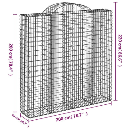 Schanskorven 3 st gewelfd 200x50x200/220 cm ijzer 3 200 x 50 x 200/220 cm