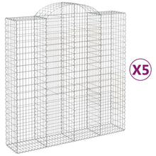 Schanskorven 5 st gewelfd 200x50x200/220 cm ijzer 5 200 x 50 x 200/220 cm