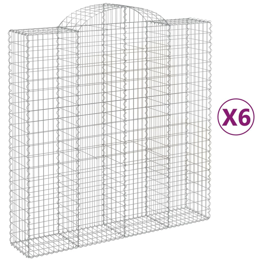 Schanskorven 6 st gewelfd 200x50x200/220 cm ijzer 6 200 x 50 x 200/220 cm