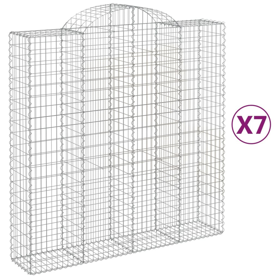 Schanskorven 7 st gewelfd 200x50x200/220 cm ijzer 7 200 x 50 x 200/220 cm