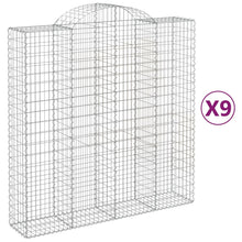 Schanskorven 9 st gewelfd 200x50x200/220 cm ijzer 9 200 x 50 x 200/220 cm