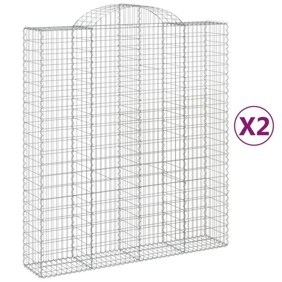 Schanskorven 2 st gewelfd 200x50x220/240 cm ijzer 2 200 x 50 x 220/240 cm