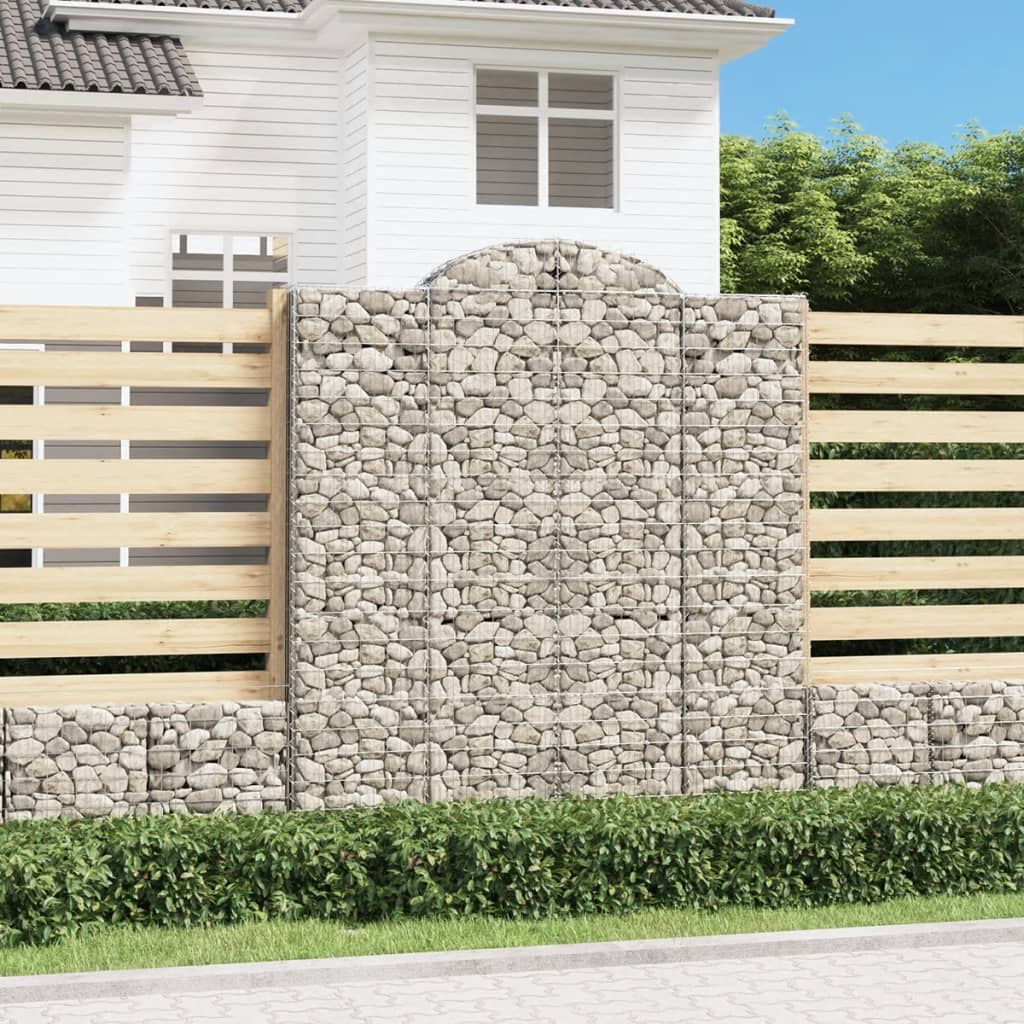 Schanskorven 6 st gewelfd 200x50x220/240 cm ijzer 6 200 x 50 x 220/240 cm