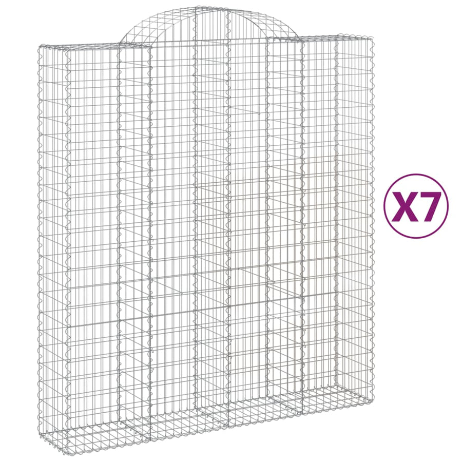 Schanskorven 7 st gewelfd 200x50x220/240 cm ijzer 7 200 x 50 x 220/240 cm